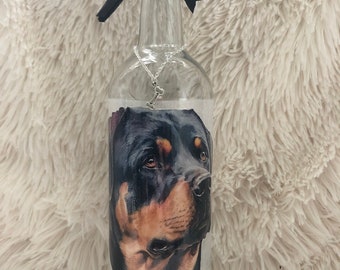rottwieller dog wine bottle light