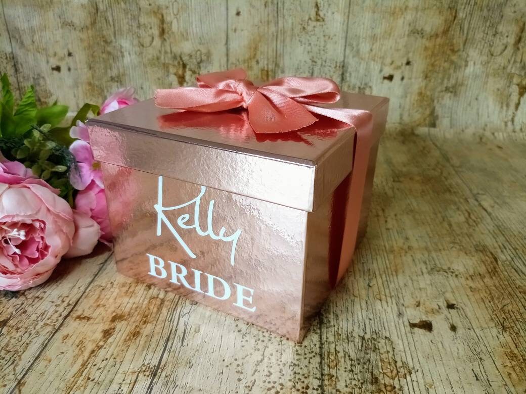 Personalised Rose Gold Wedding Gift Box Bridal Party Gift Etsy