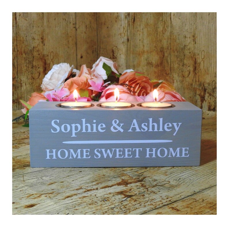 Personalised Tea Light Candle Holder Valentine Gift Solid Etsy UK