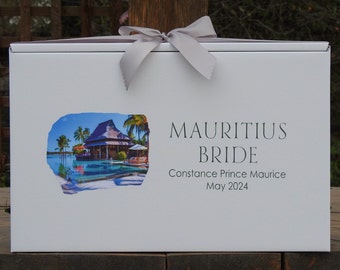 Wedding Dress Box Personalised Bride Mauritius hand luggage 55 x 36 x 20m cms NEXT DAY DISPATCH