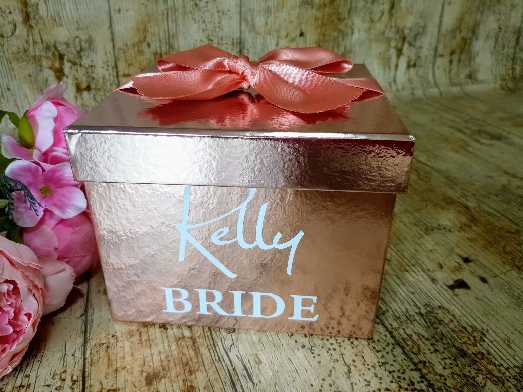 Personalised Rose Gold Wedding Gift Box Bridal Party Gift Etsy