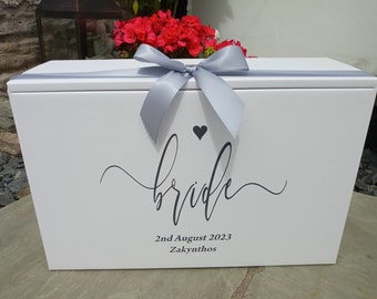 Wedding Dress Box, personalised travel box for dress, Airline size 55 x 36 x 20cms.