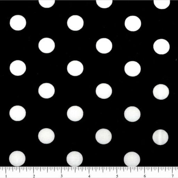 Black with Large White Dots Lots-a-Dots Polka Dot Fabric by Choice Fabrics - 1 yard