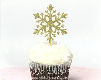 Snowflake first birthday, Snowflake Cake Topper, Cupcake picks, Cake smash prop, first birthday girl, winter wonderland birthday, Onederland
