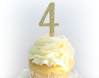Fourth Birthday Girl, Cupcake toppers, Cake smash, Cupcake pick, Four cake Topper, Birthday party Decoration, 4 Cupcake topper, Cake topper