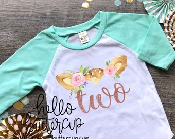 Second birthday outfit girl, Girls Second birthday outfit, 2nd birthday girl, Birthday shirt, Woodland deer birthday outfit, Boho birthday