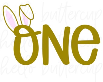 First birthday SVG, Bunny Ear One SVG, Somebunny is One Birthday cut file, Rabbit ear