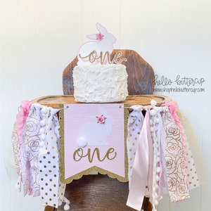 Some Bunny is One, Bunny High Chair Banner, First Birthday Outfit, Easter Birthday, Bunny Cake Topper, Bunny 1st Birthday