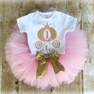 First birthday girl outfit, Personalized Girls first birthday outfit, Cake smash tutu, Princess 1st Birthday Outfit, Cinderella birthday