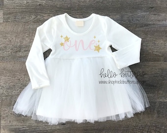Twinkle Little Star First Birthday Dress, First birthday outfit girl, Onederland, Winter wonderland birthday outfit, Cake smash outfit