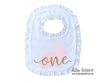 First birthday bib, Bunny first birthday, cake smash bib, First birthday outfit girl, 1st birthday outfit, birthday bib, Some bunny is one