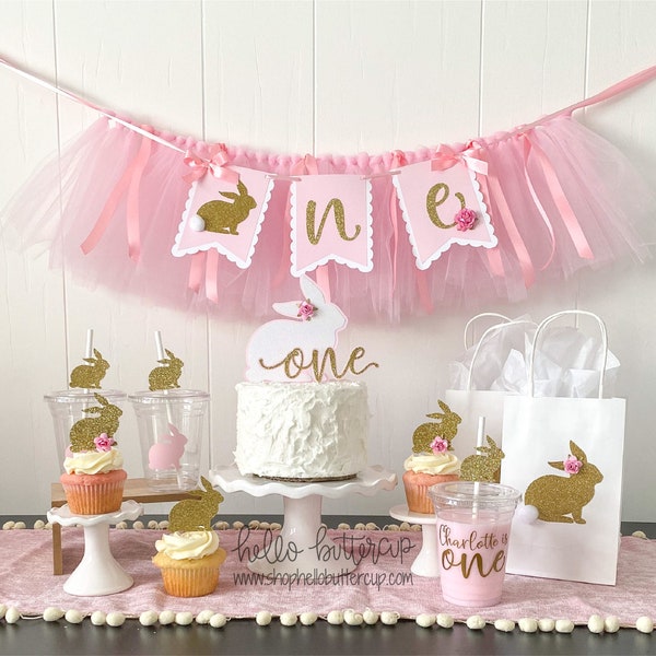 Some Bunny is One, Bunny High Chair Banner, First Birthday Outfit, Easter Birthday, Bunny Cake Topper, Bunny 1st Birthday