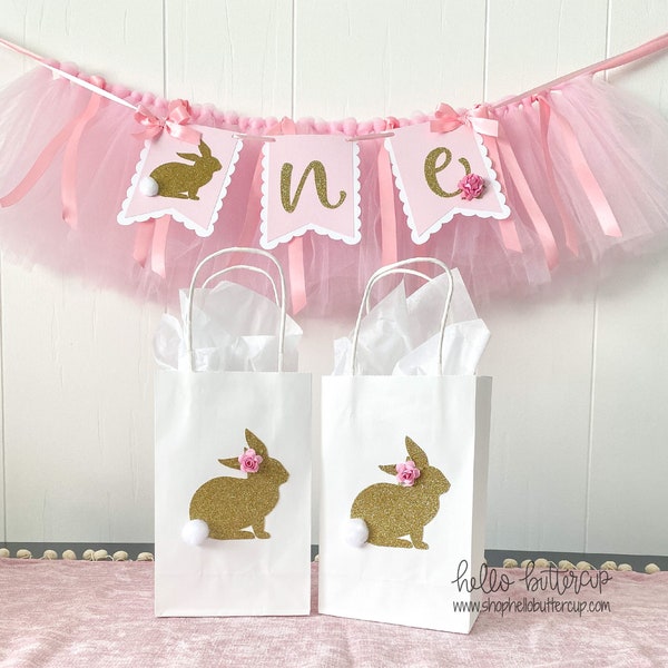 Some Bunny is One, Party Favor Bags, Bunny Gift Bags, First Birthday Party Decor, Goody Bag, Personalized favor bag, Bunny Party Favor bag