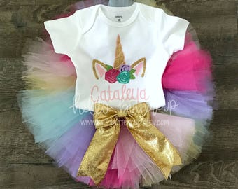 Unicorn Birthday Outfit, First Birthday outfit girl, Unicorn Birthday, 1st Birthday girl outfit, Cake smash outfit, Girls first birthday