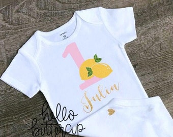 First Birthday Outfit Girl, Personalized Birthday outfit, Sweet One Birthday, Lemon 1st birthday, Cake smash outfit, Girls birthday outfit