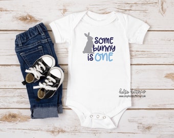 Some bunny is one, First Birthday outfit boy, Bunny Birthday, cake smash outfit, 1st birthday outfit, Birthday Bodysuit, First birthday boy