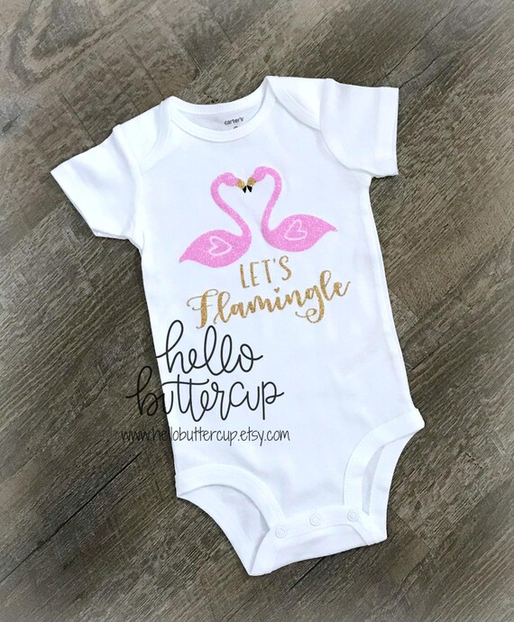First Birthday Outfit Girl Lets Flamingle Flamingo Birthday Etsy