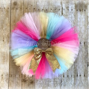 Rainbow tutu, Girls First Birthday Outfit, Unicorn birthday outfit, cake smash outfit, Birthday Girl outfit, Second Birthday, Girls birthday