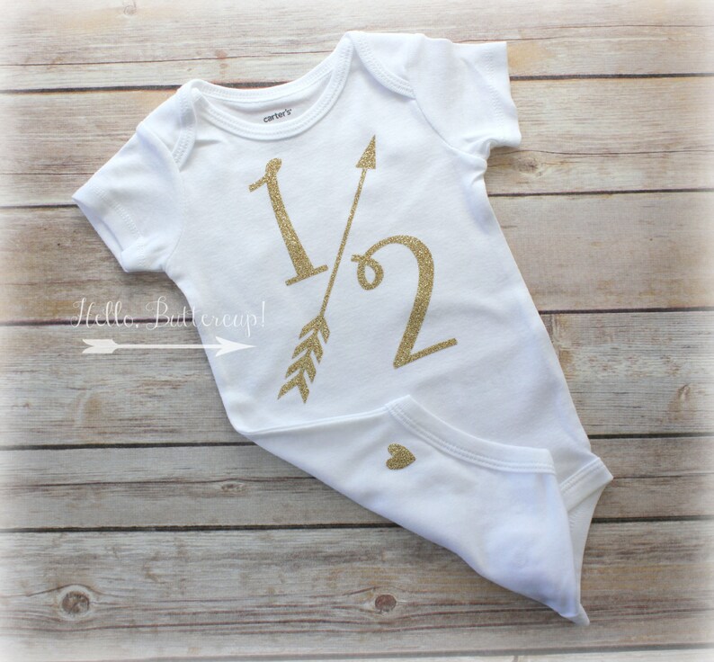 Gold Half Birthday Bodysuit Gold Glitter Outfit Half Etsy