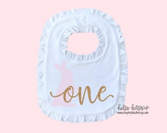 First birthday bib, Bunny first birthday, cake smash bib, First birthday outfit girl, 1st birthday outfit, birthday bib, Some bunny is one