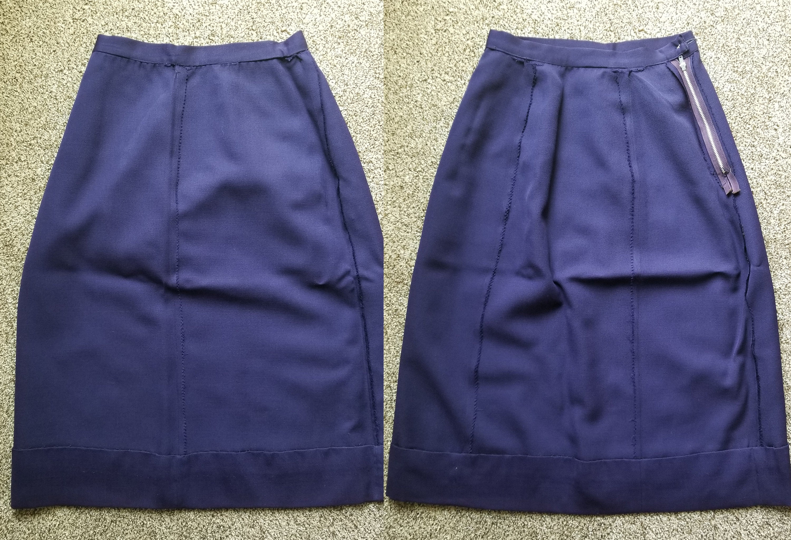 Sharp Vintage 1940s 1950s Violet Wool Gabardine Suit Skirt - Etsy