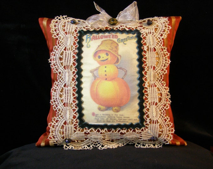 Vintage Halloween Decorative Pillow 12x12 Etsy