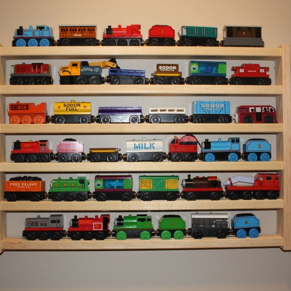 Train Rack Basic - Thomas the Tank Wooden Train Display and Storage Wall Rack