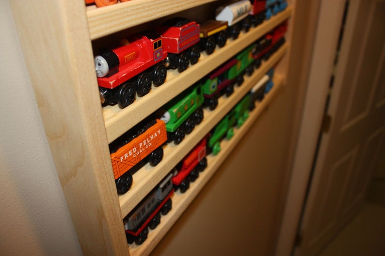 Train Rack Basic Thomas the Tank Wooden Train Display and Storage Wall Rack image 3