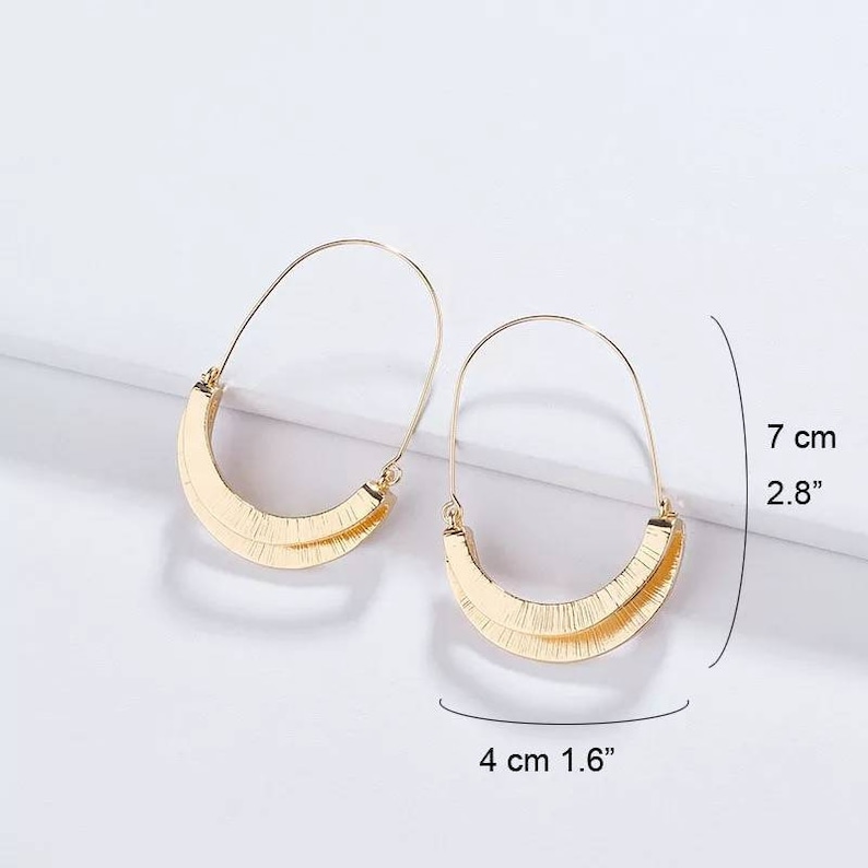STELLA Modern large hoops/ Gift ideas for her/ Anniversary gift/ Wedding earrings/ Statement earrings/ Casual earrings/ Everyday earrings image 3