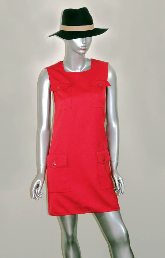 red wool dress
