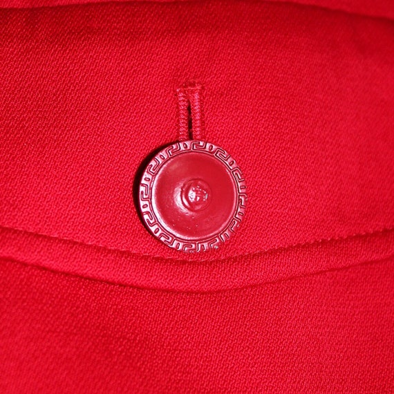Gianni Versace Couture 1990s Red Wool Shift Dress… - image 6