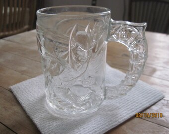 Batman mug - McDonald's collector mug - Glass Batman McDonald's mug - 1995 Batman mug
