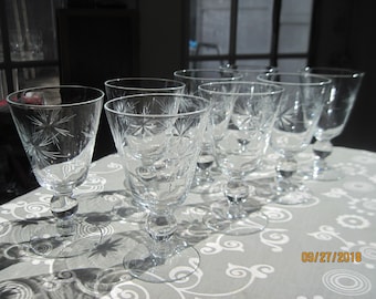 Sevron Starfire crystal sherry/wine glasses