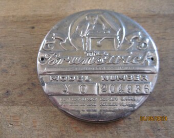 The Brunswick phonograph model id plate