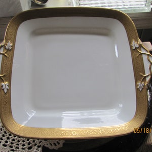 Wedgwood England, serving platter, square platter, gold edged platter