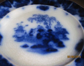 Flow blue Scinde 9.5" plate