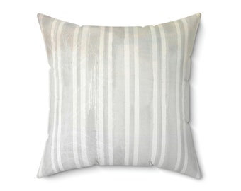 Stripped Throw Pillow, Light Gray and White Stripped Sofa Pillow Case, Accent Throw Pillow, Decorative Gray Pillow, Bed Cushion Pastel Gray