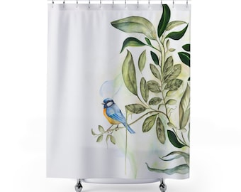 Bird Shower Curtain, Farmhouse Shower Curtain, Modern Art Shower Curtain, Bathroom Decoration, Boho Shower Curtain, Boho Bathroom Curtain