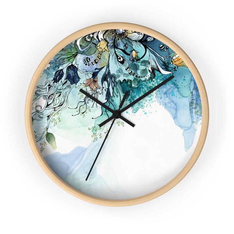 Turquoise Wall Clock Unique Clock Turquoise Wall Decor Etsy