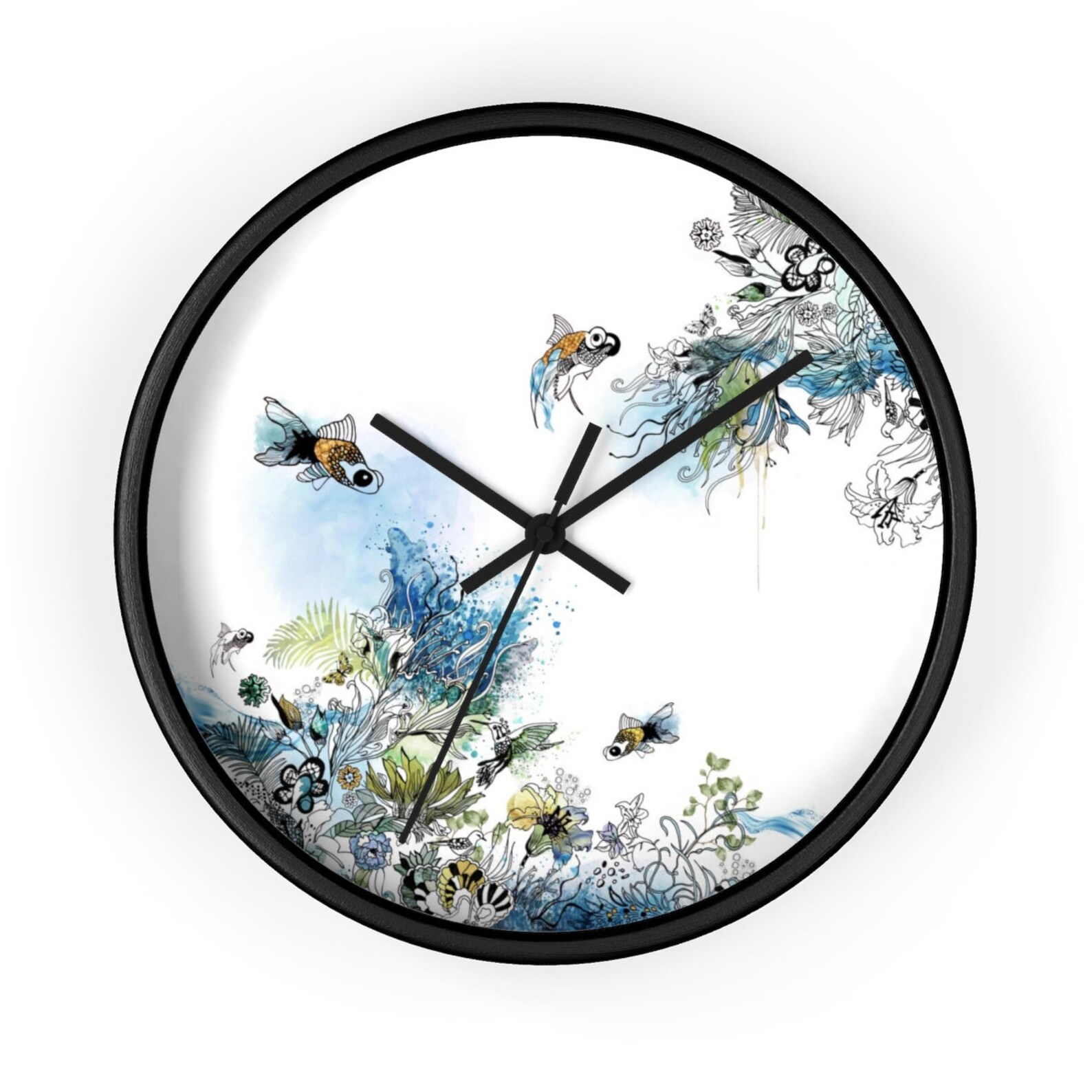 Unique Wall Clock Nursery Clock Blue Wall Clock Kids Room Etsy