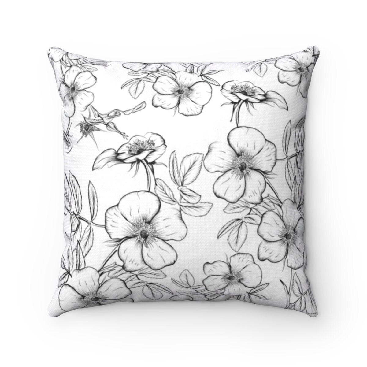Black and white floral pillows hotsell