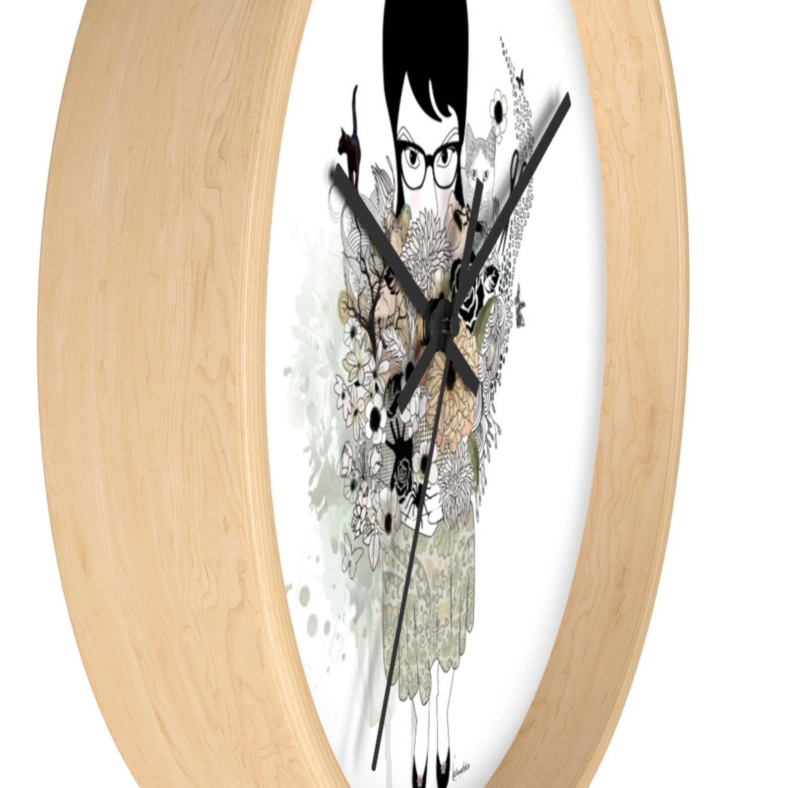 Unique Wall Clock Black and White Wall Clock Gothic Home Etsy