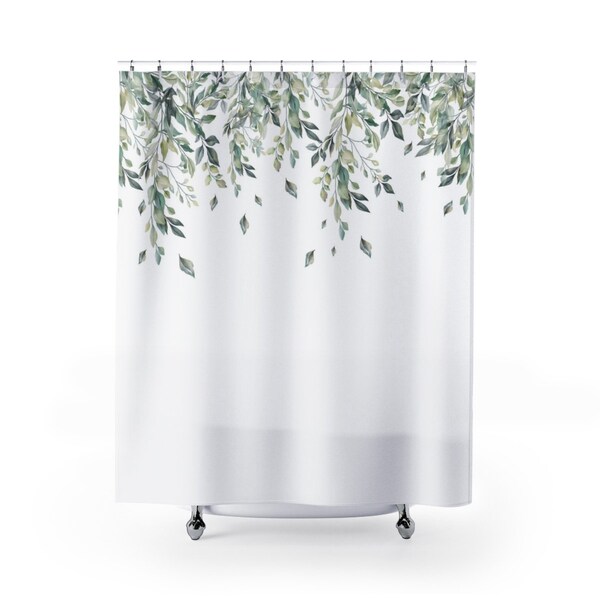 Green Shower Curtain Etsy