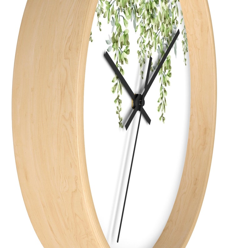 Nature Wall Clock Farmhouse Clock Minimalist Decor Leaves Etsy