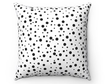 Polka Dot Pillow, Black and White Throw Pillow, Decorative Pillow, Throw Pillow Covers 20x20