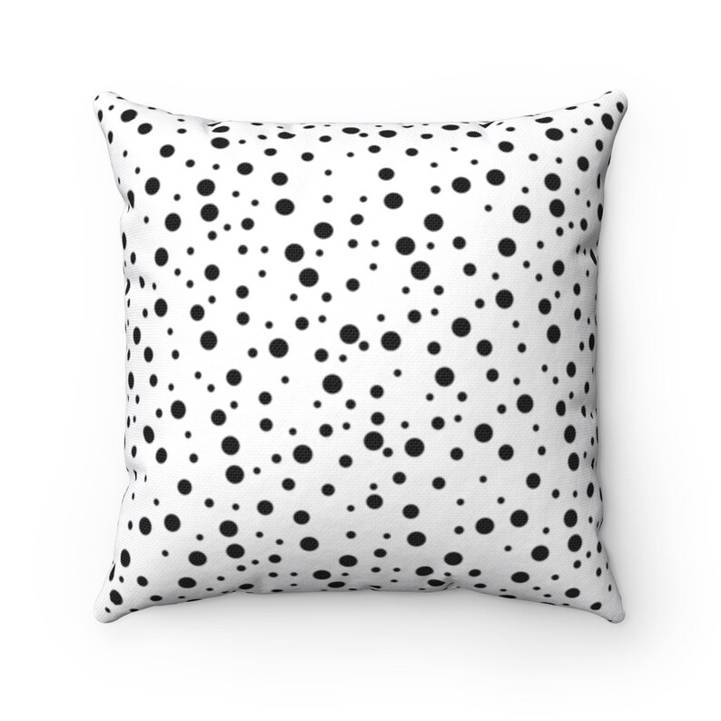 Polka Dot Pillow Black and White Throw Pillow Decorative Etsy
