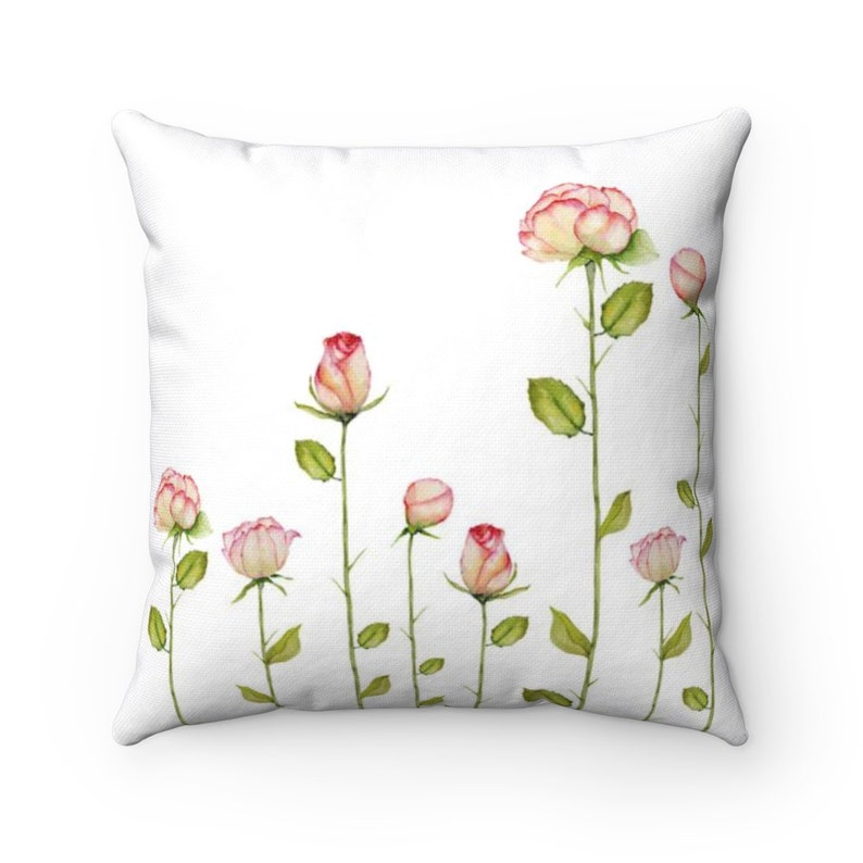 Pink Rose Pillow, Floral Throw Pillow, Minimalist Throw Pillow, Flower