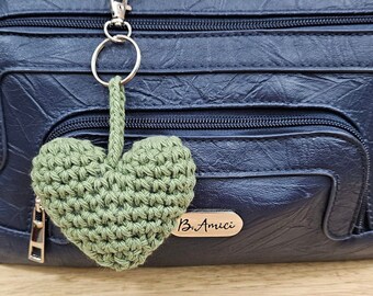 Heart Charm with Key Ring and Swivel Hook