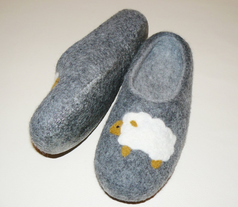 Wool Slippers. Handmade Felted Slippers. Non Slippery Sole. Etsy