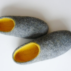 Wool felted slippers. Handmade felted slippers